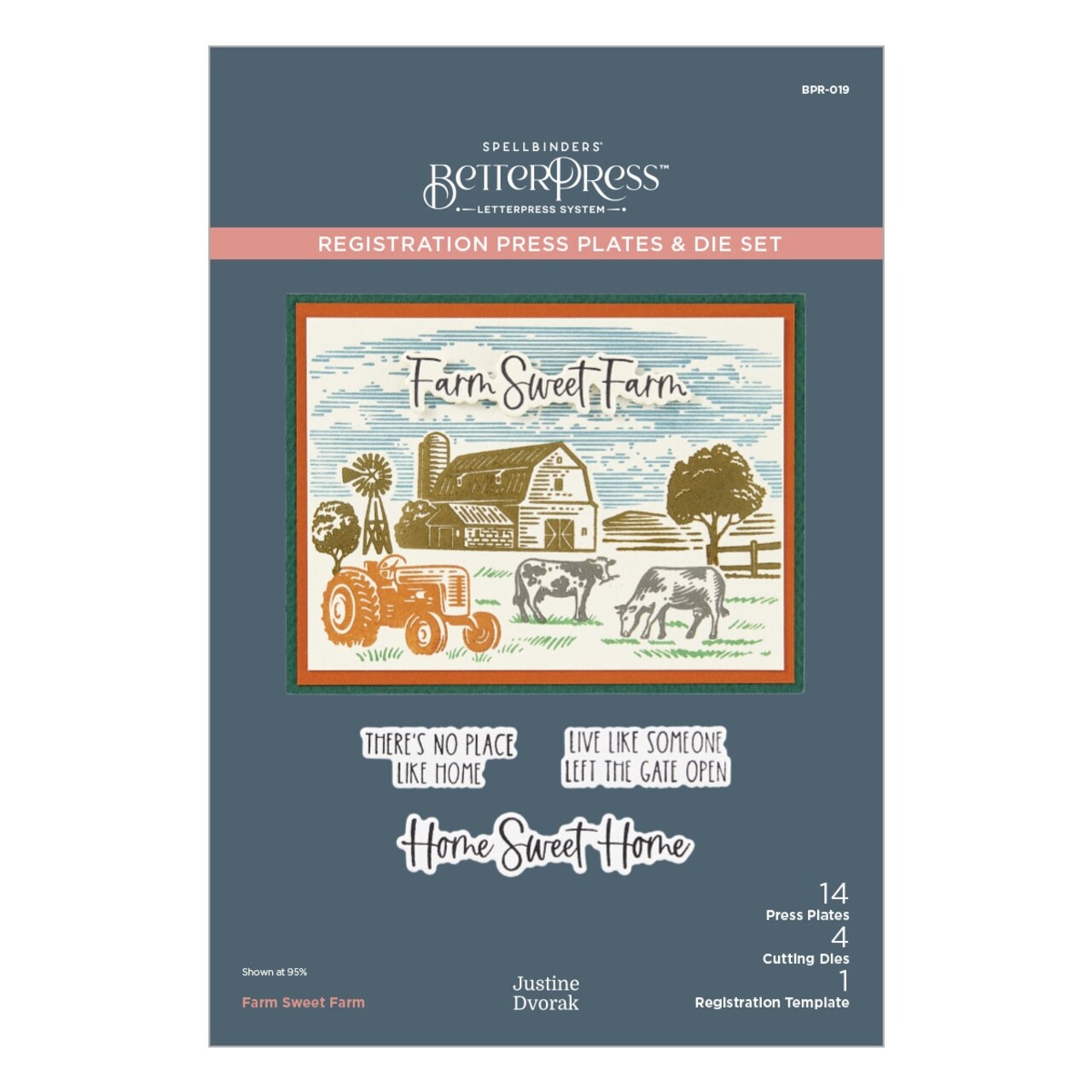 Spellbinders BetterPress Plate & Die Set by Justine Dvorak-Farm Sweet Farm